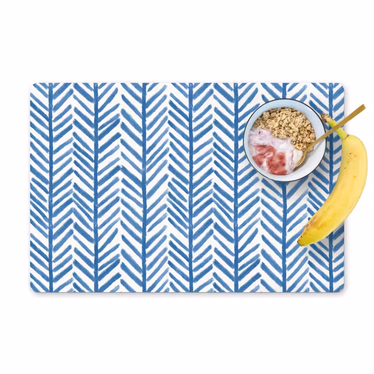 Placemat - 6 stuks - Patroon - Streep - Blauw — 1