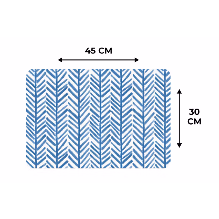 Placemat - 6 stuks - Patroon - Streep - Blauw — 3