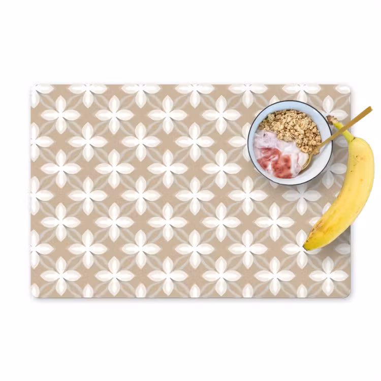Placemat - 6 stuks - Patroon - Symmetrisch - Beige — 1