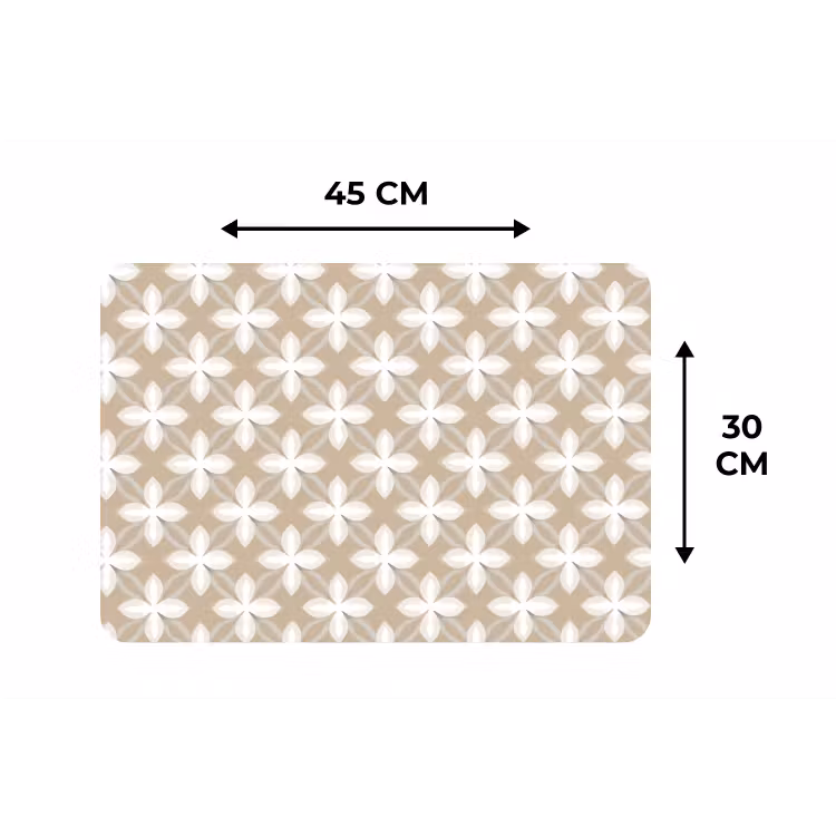 Placemat - 6 stuks - Patroon - Symmetrisch - Beige — 3