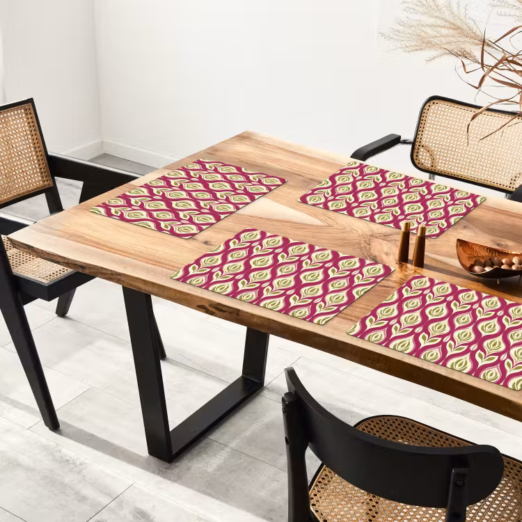Placemat - 6 stuks - Retro - Floraal - Paars — 5