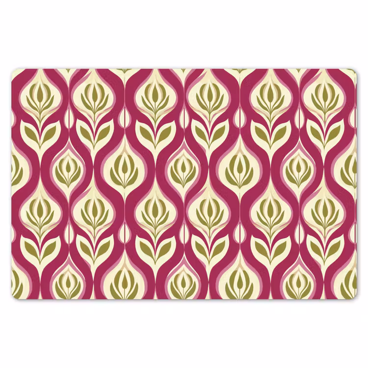 Placemat - 6 stuks - Retro - Floraal - Paars — 7