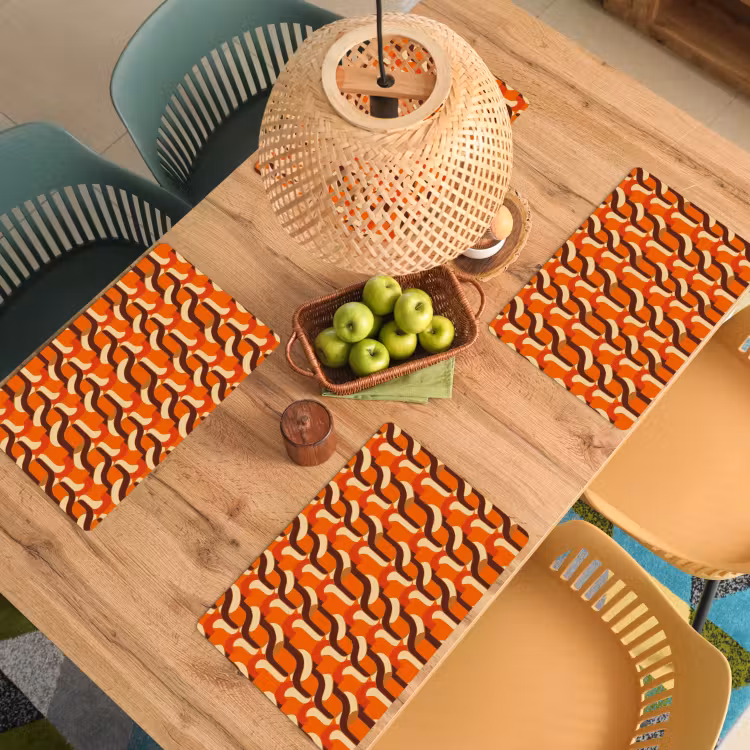 Placemat - 6 stuks - Retro - Modern - Kleurrijk — 6