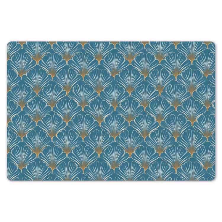 Placemat - 6 stuks - Symmetrisch - Patroon - Blauw — 7