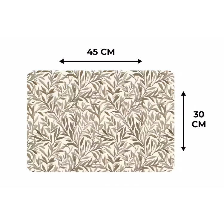 Placemat - 6 stuks - Takken - Botanisch - Taupe — 3