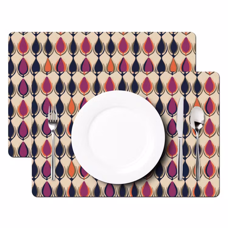 Placemat - 6 stuks - Vintage - Retro - Kleurrijk — 2