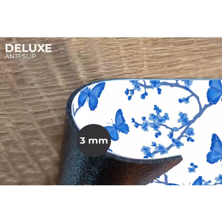 Placemat - 6 stuks - Vlinder - Bloemen - Blauw — 4