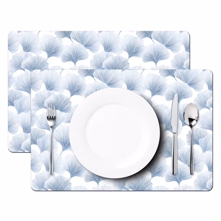 Placemat - 6 stuks - Waaier - Modern - Blauw — 2