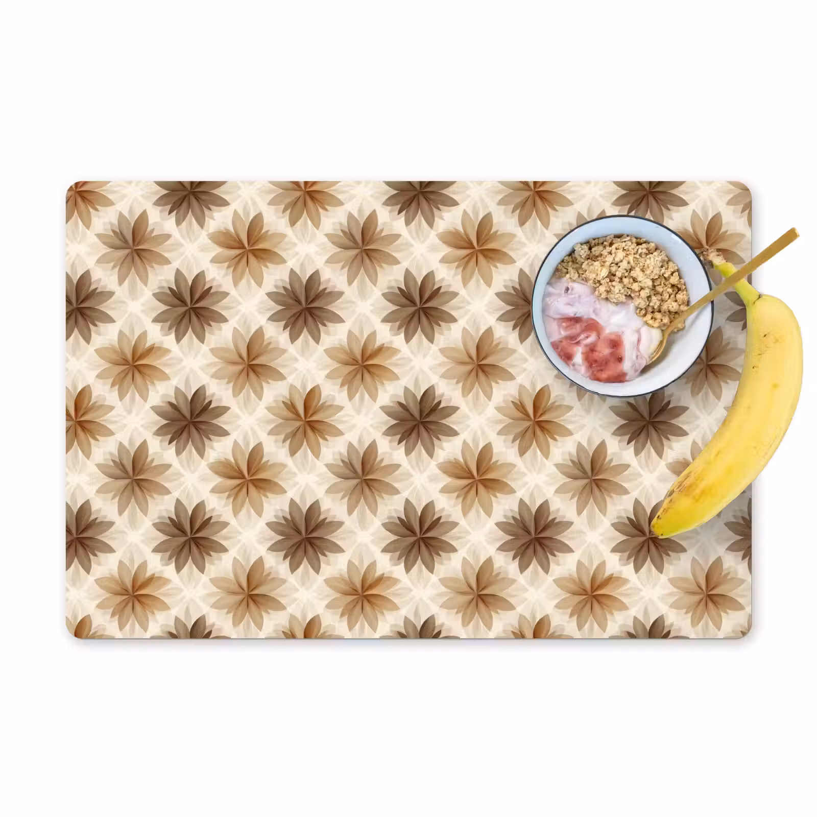 Placemat - 6 stuks - Geografisch - Patroon - Bruin — 1