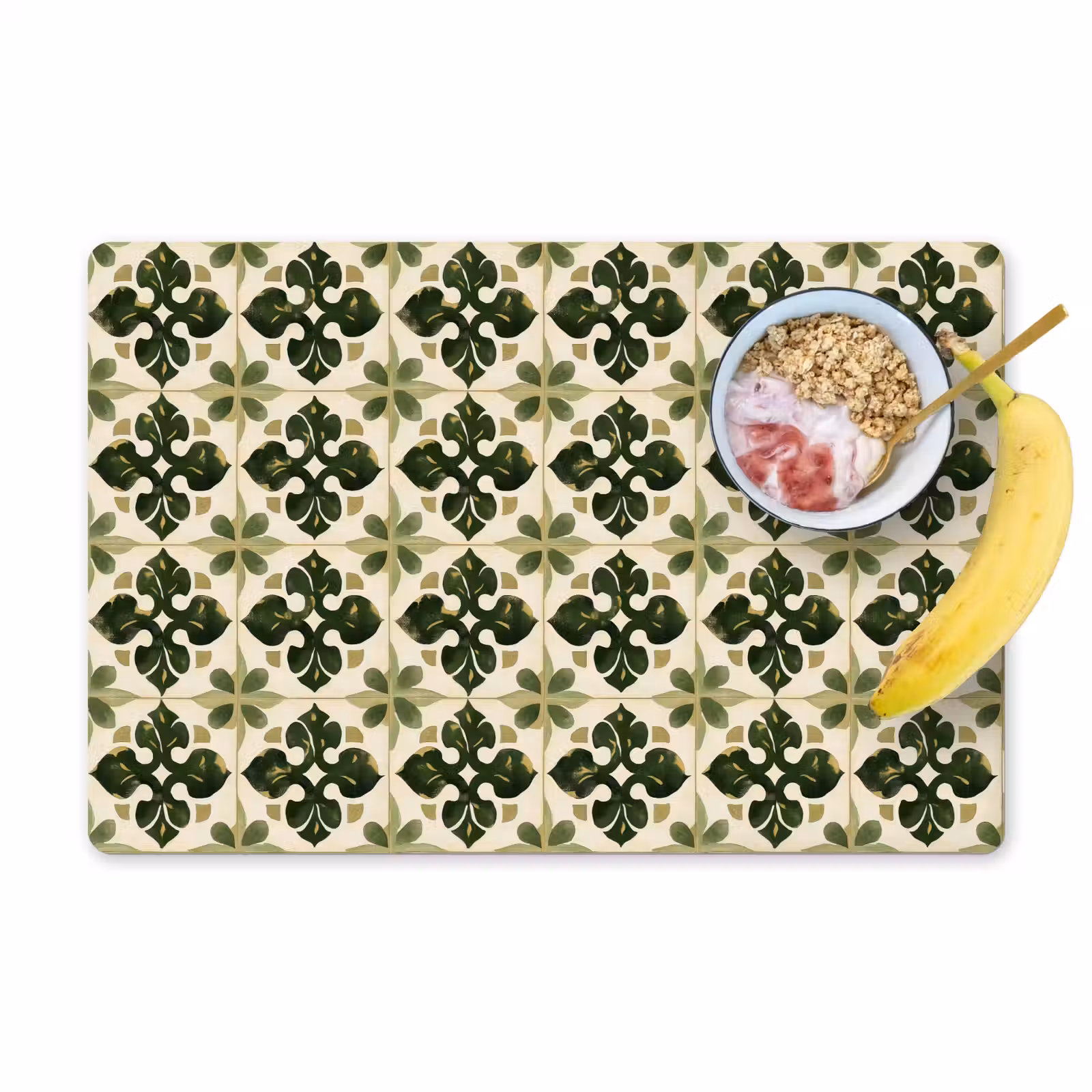Placemat - 6 stuks - Patroon - Tegel - Groen — 1
