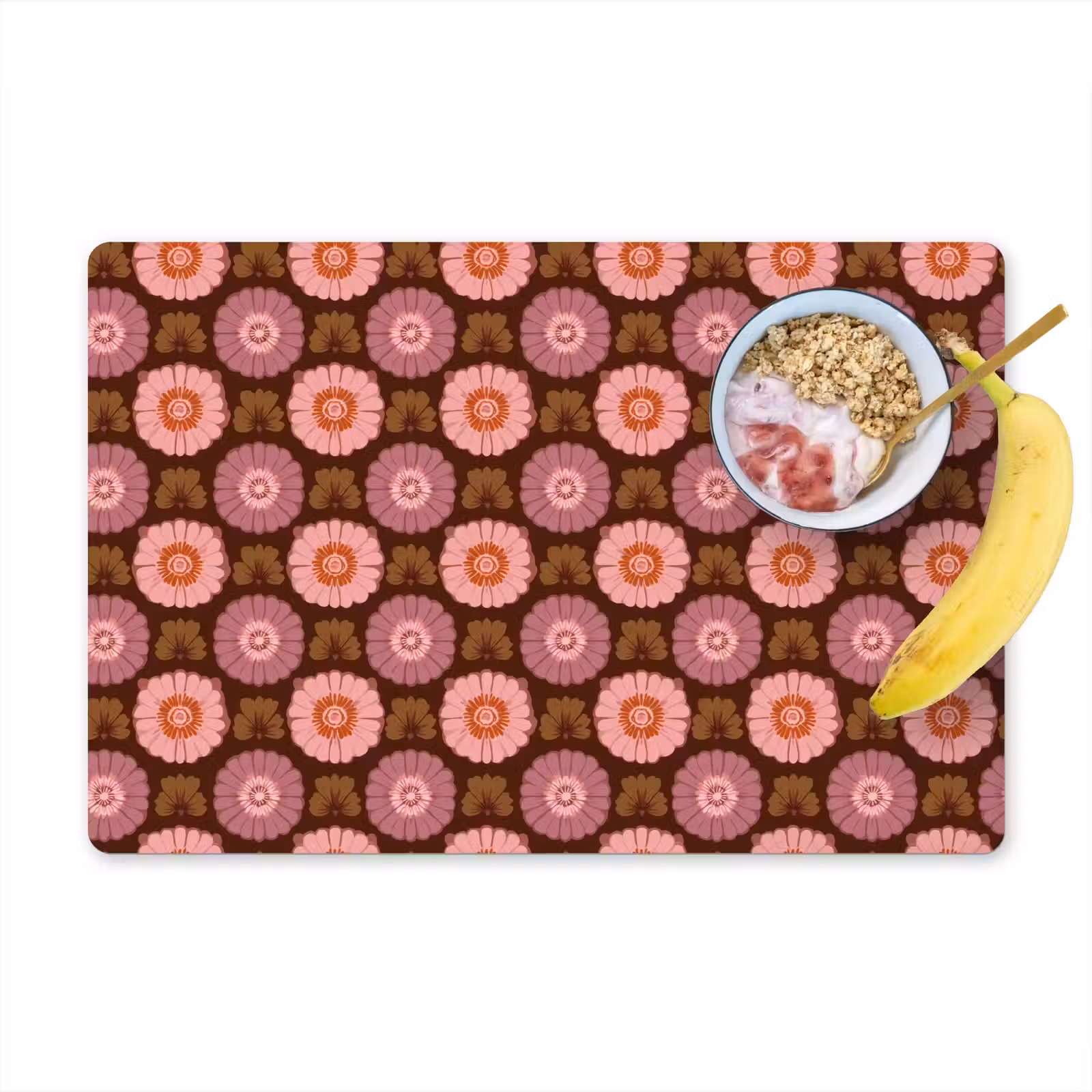 Placemat - 6 stuks - Retro - Madelief - Roze — 1