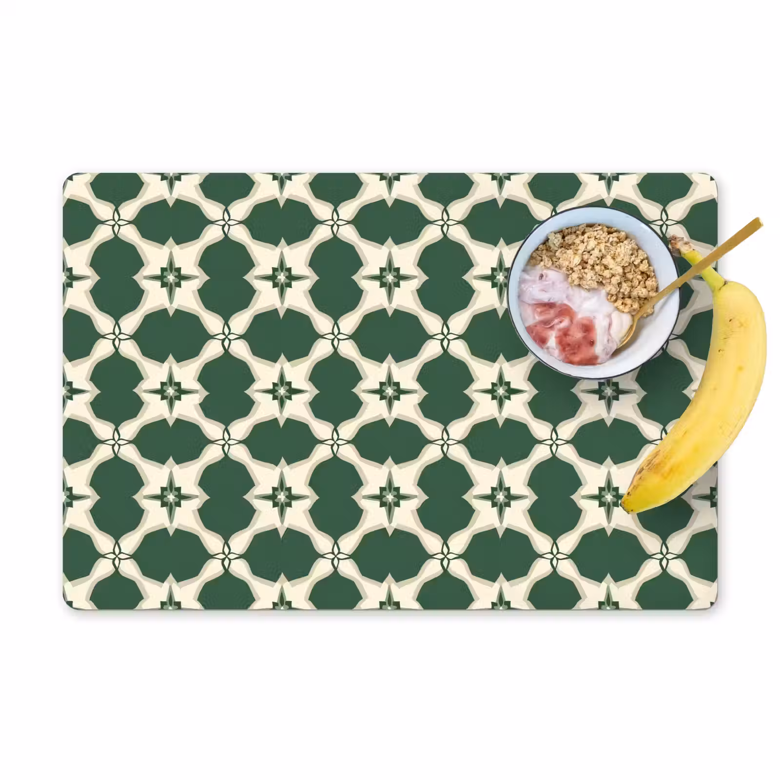Placemat - 6 stuks - Tegel - Klassiek - Groen — 1
