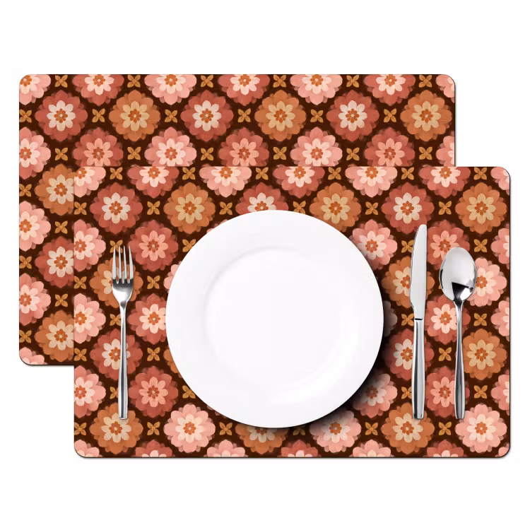 Placemat - 6 stuks - Geometrisch - Bloemen - Kleurrijk — 2