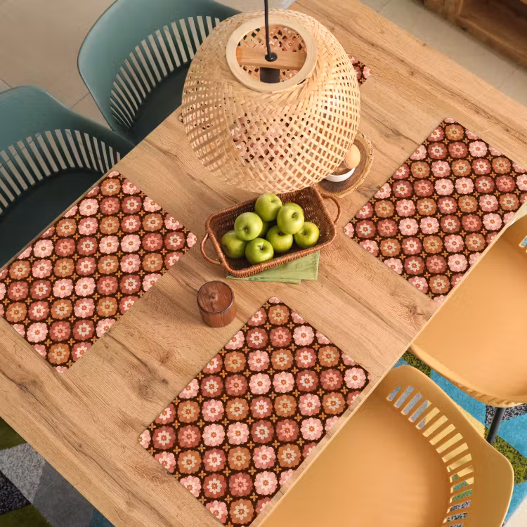 Placemat - 6 stuks - Geometrisch - Bloemen - Kleurrijk — 6