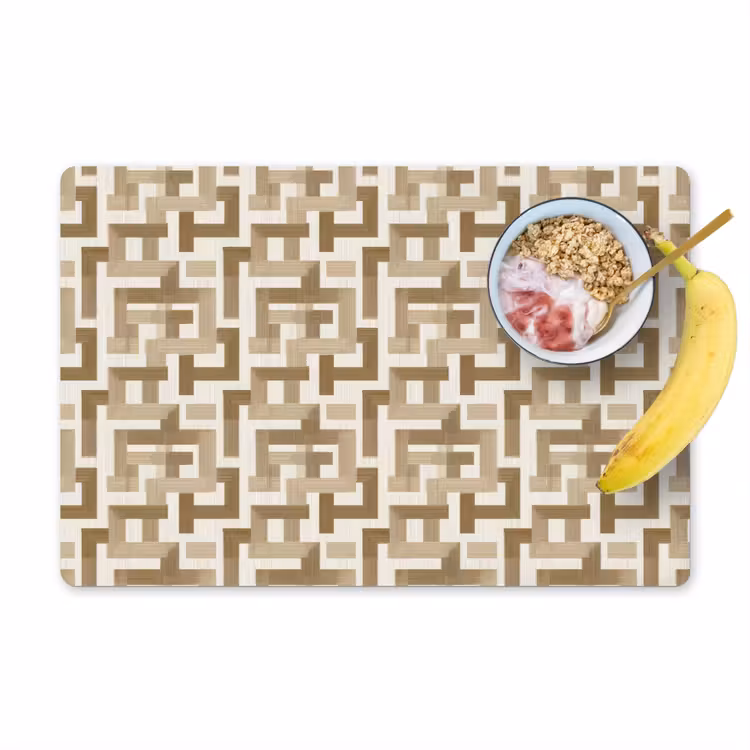 Placemat - 6 stuks - Geometrisch - Retro - Bruin — 1