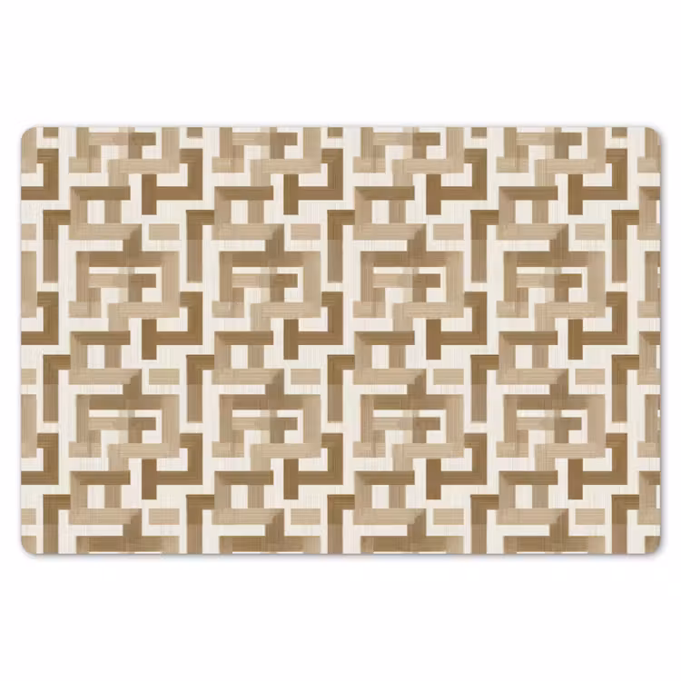 Placemat - 6 stuks - Geometrisch - Retro - Bruin — 7
