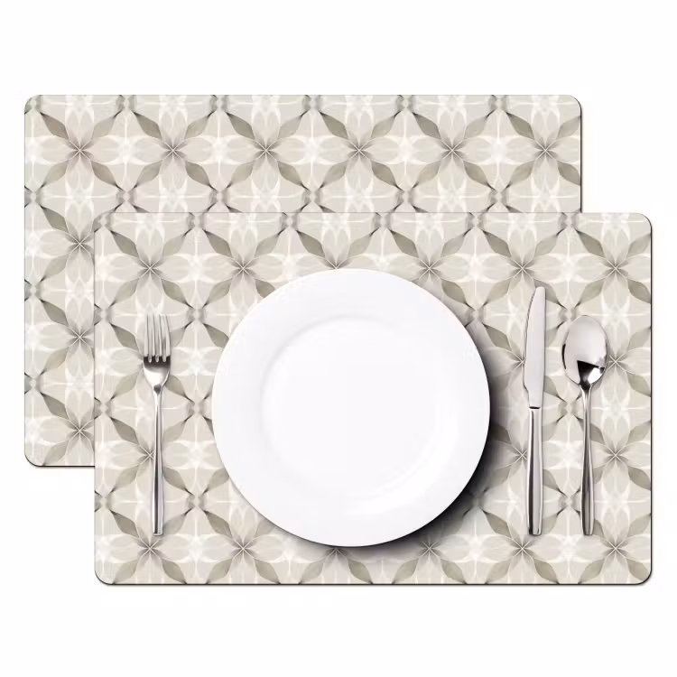 Placemat - 6 stuks - Grafisch - Patroon - Grijs — 2