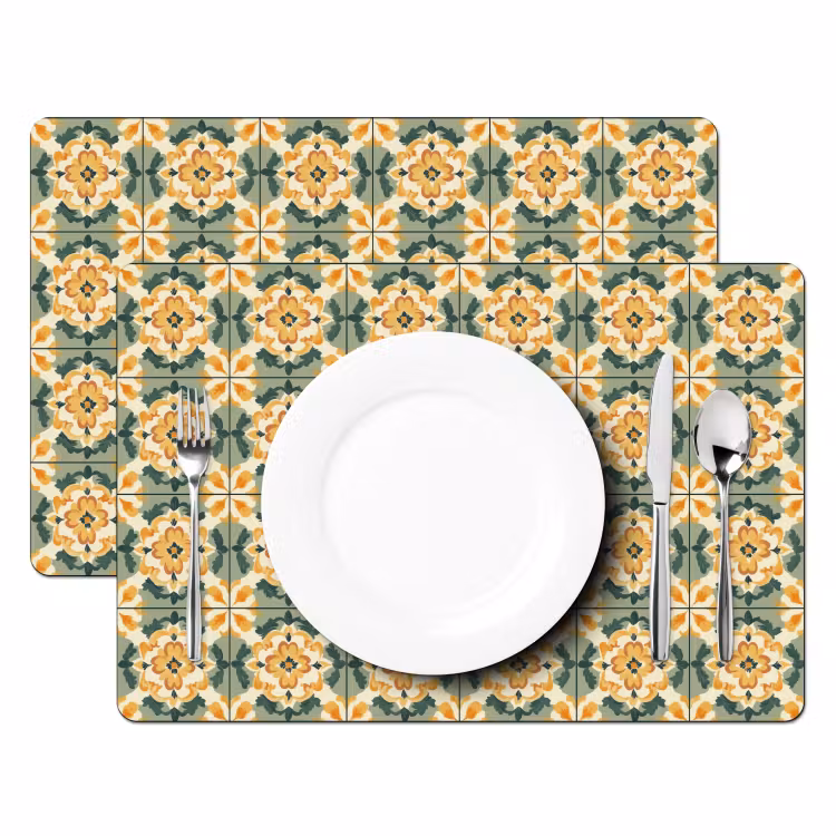 Placemat - 6 stuks - Keramiek - Verweerd - Kleurrijk — 2