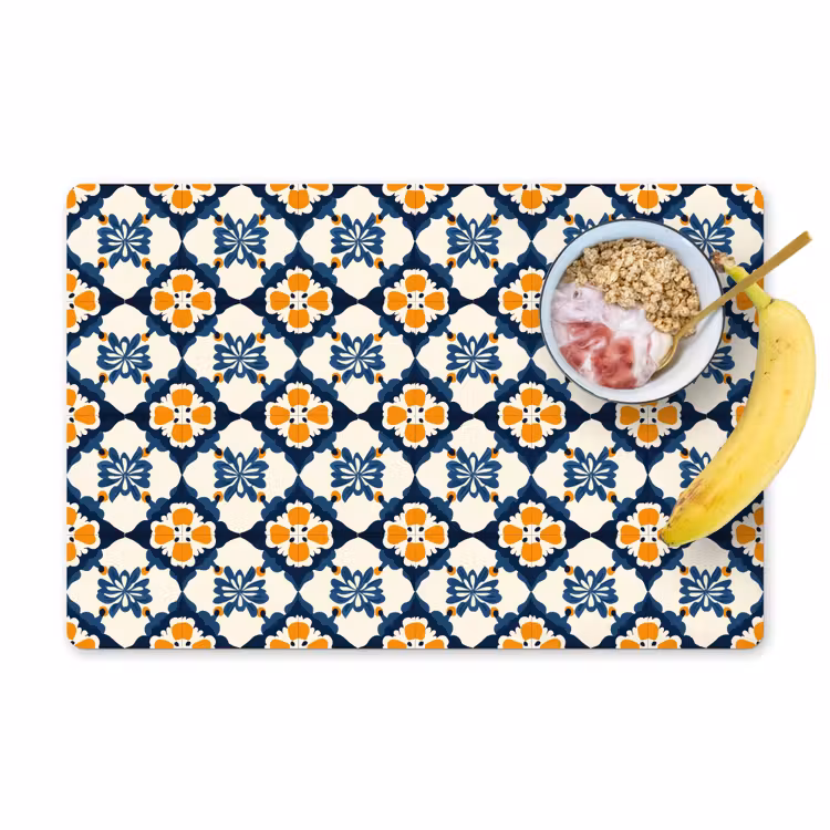 Placemat - 6 stuks - Klassiek - Geometrisch - Blauw — 1