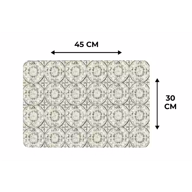 Placemat - 6 stuks - Krulornament - Tegel - Groen — 3