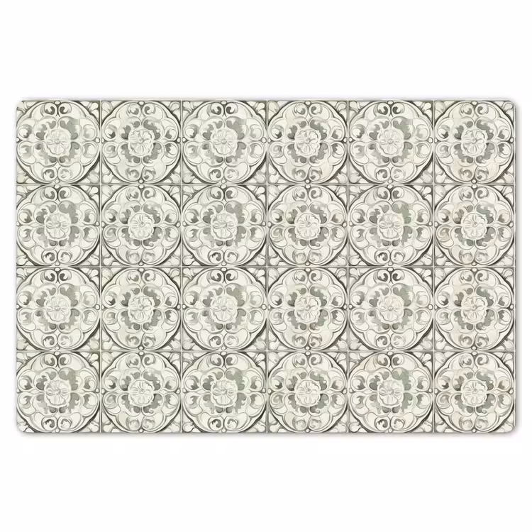 Placemat - 6 stuks - Krulornament - Tegel - Groen — 7
