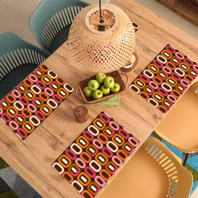 Placemat - 6 stuks - Modern - Retro - Kleurrijk — 6