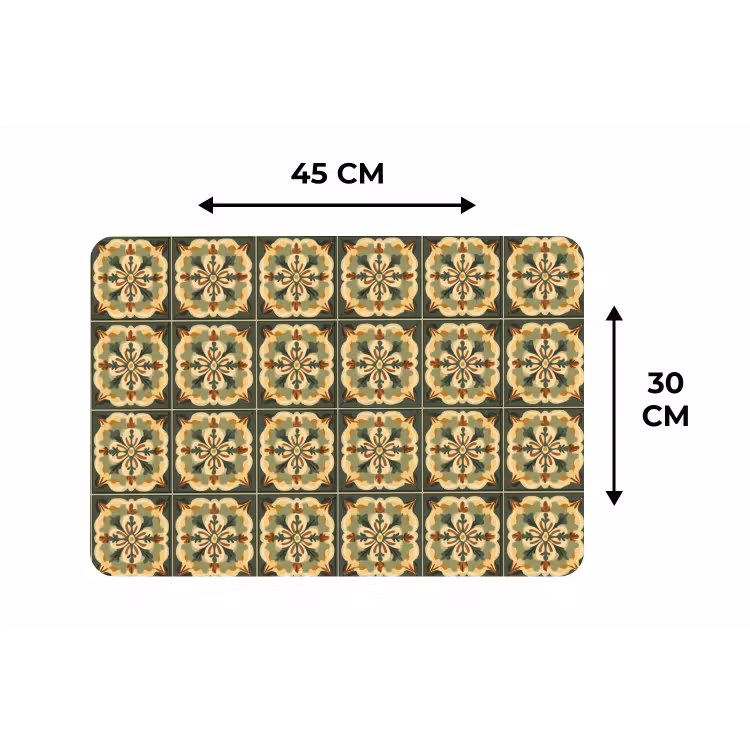 Placemat - 6 stuks - Ornament - Patroon - Groen — 3