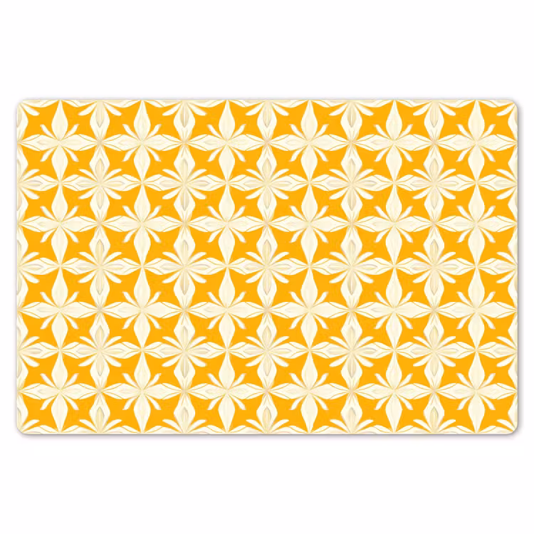 Placemat - 6 stuks - Patroon - Retro - Geel — 7