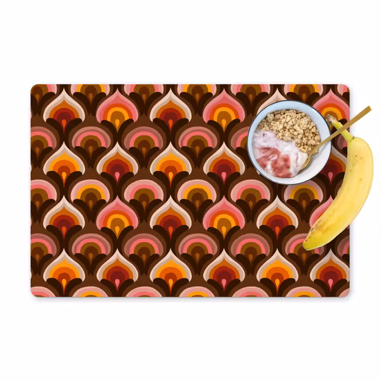 Placemat - 6 stuks - Patroon - Retro - Kleurrijk — 1