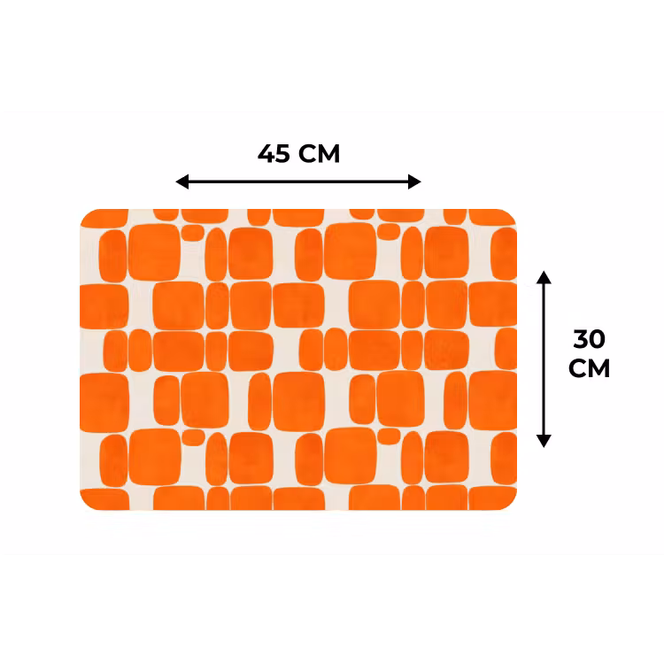 Placemat - 6 stuks - Patroon - Retro - Oranje — 3