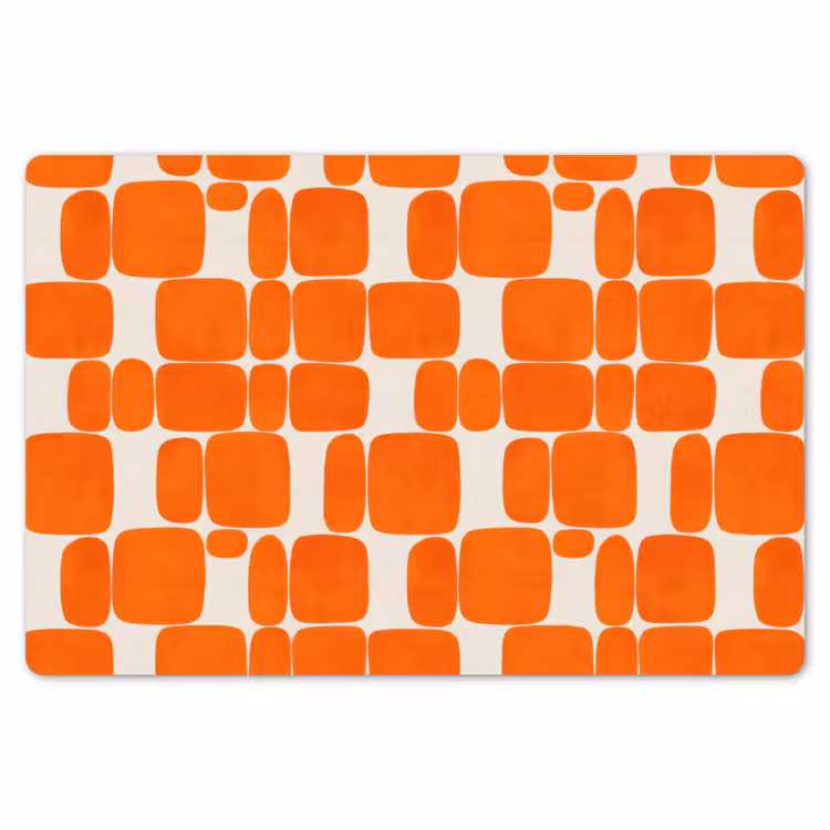 Placemat - 6 stuks - Patroon - Retro - Oranje — 7