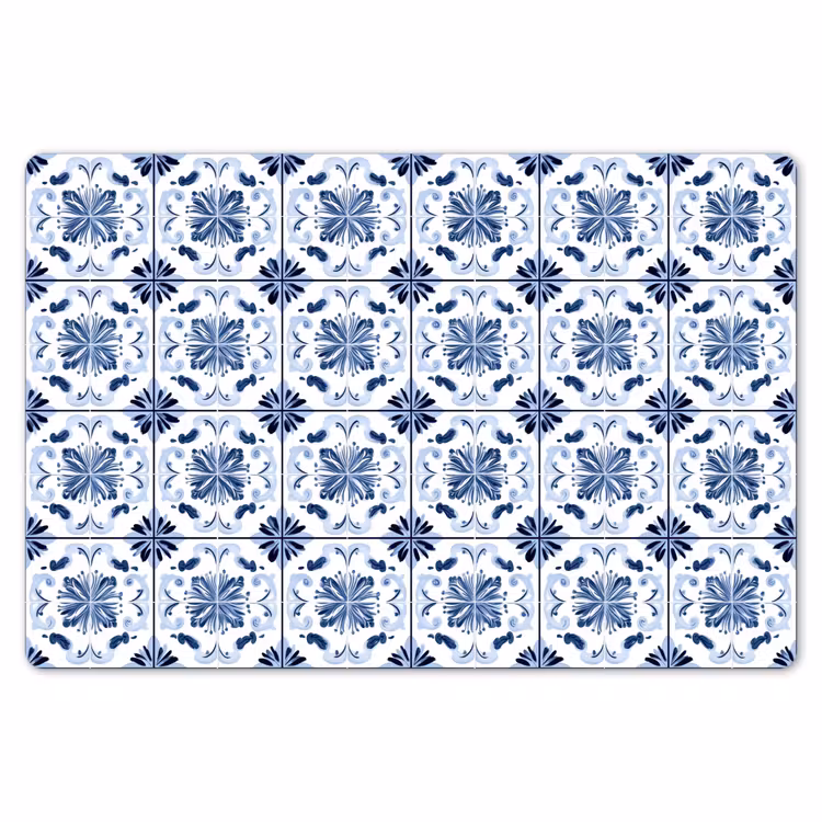 Placemat - 6 stuks - Patroon - Tegel - Blauw — 7