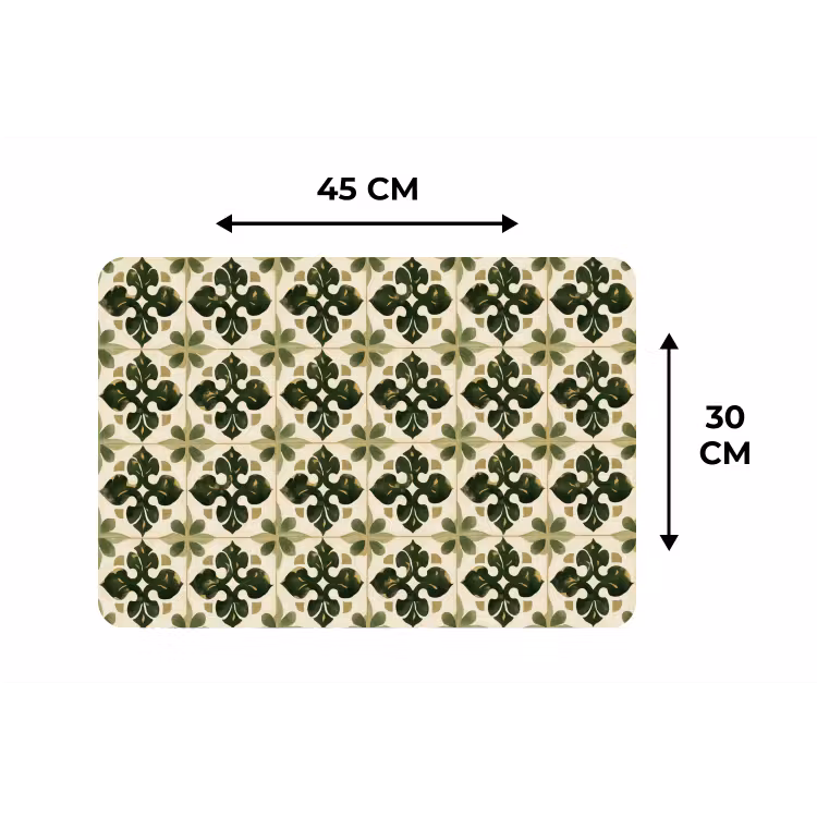 Placemat - 6 stuks - Patroon - Tegel - Groen — 3