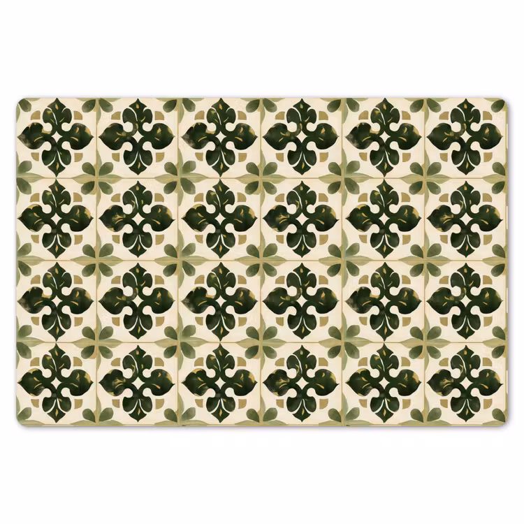 Placemat - 6 stuks - Patroon - Tegel - Groen — 7