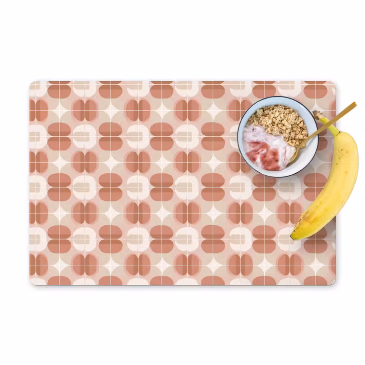 Placemat - 6 stuks - Retro - Klassiek - Roze — 1