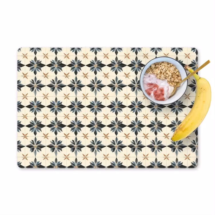 Placemat - 6 stuks - Sierlijk - Ornament - Blauw — 1