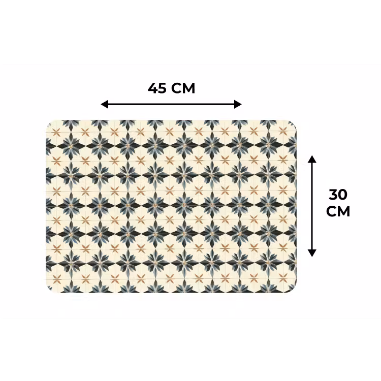 Placemat - 6 stuks - Sierlijk - Ornament - Blauw — 3