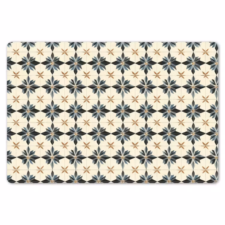 Placemat - 6 stuks - Sierlijk - Ornament - Blauw — 7