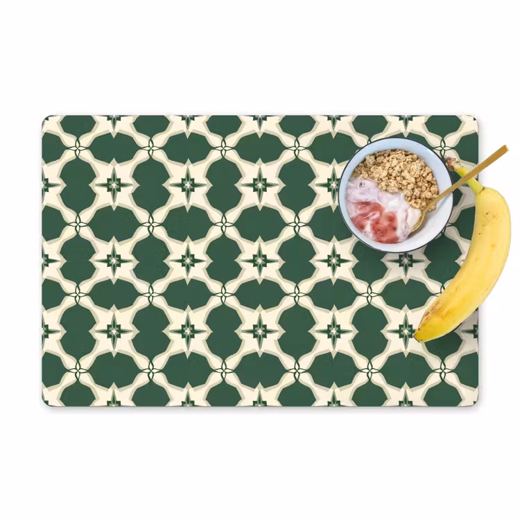Placemat - 6 stuks - Tegel - Klassiek - Groen — 1
