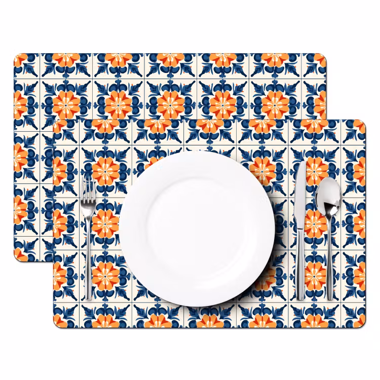 Placemat - 6 stuks - Traditioneel - Tegel - Oranje — 2