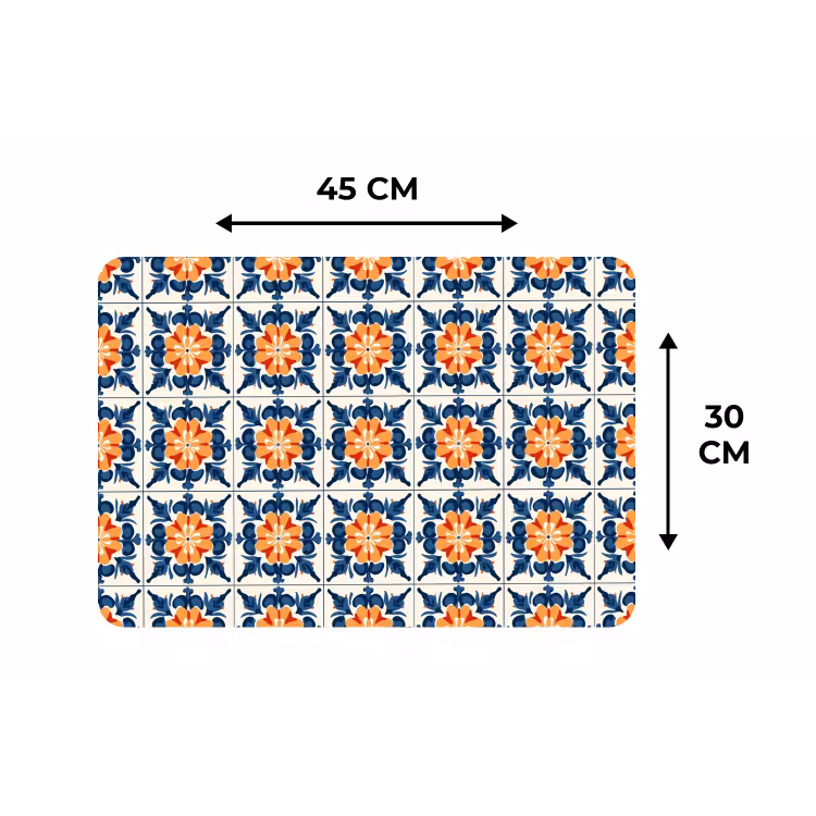Placemat - 6 stuks - Traditioneel - Tegel - Oranje — 3