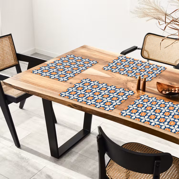 Placemat - 6 stuks - Traditioneel - Tegel - Oranje — 5