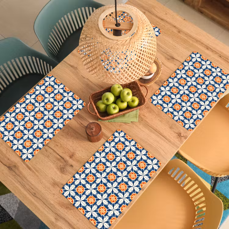 Placemat - 6 stuks - Traditioneel - Tegel - Oranje — 6