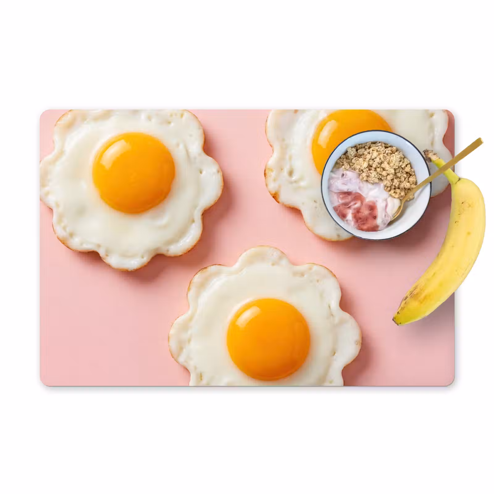 Placemat - 6 stuks - Eieren - Bloem - Roze — 1