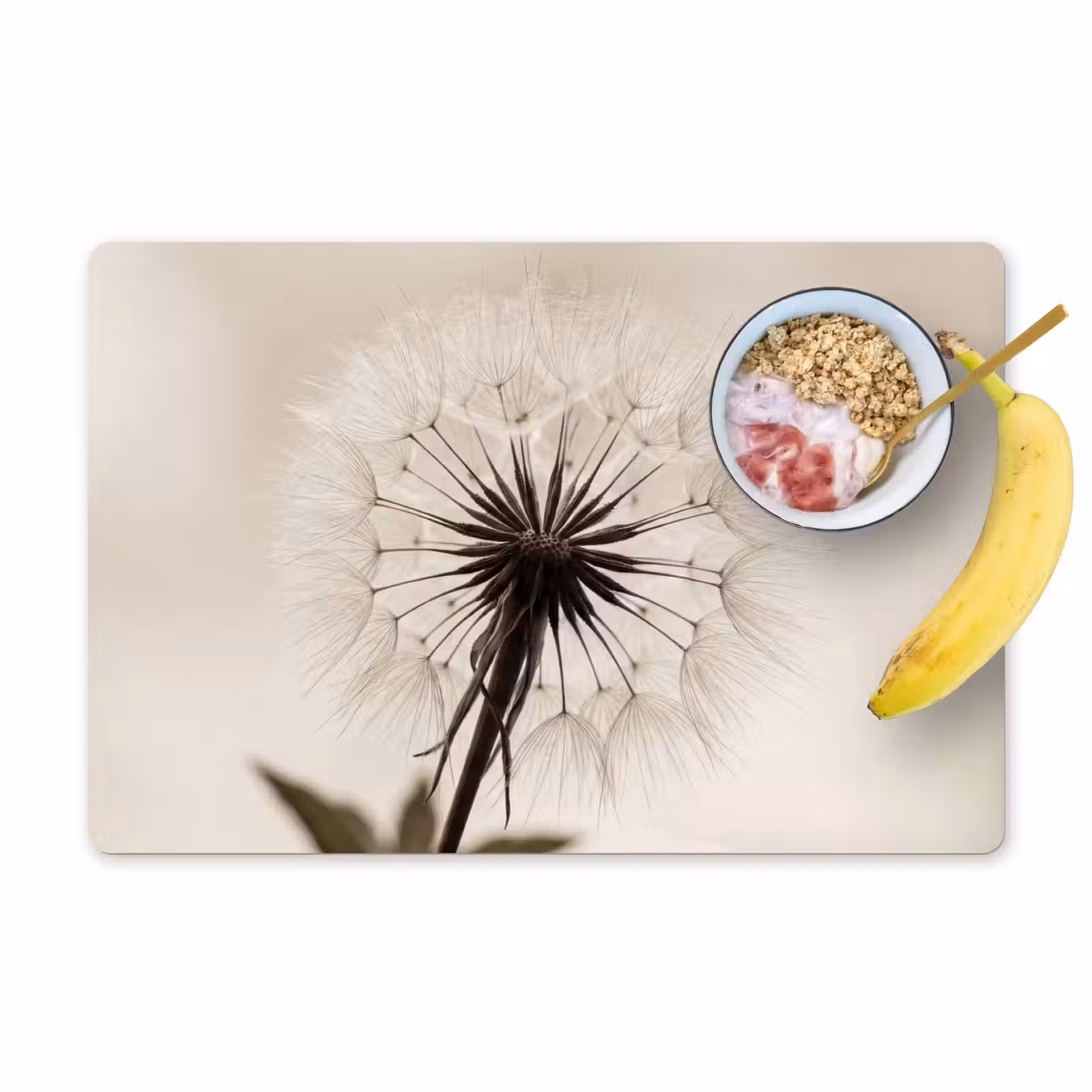 Placemat - 6 stuks - Paardenbloem - Minimalistisch - Wit — 1