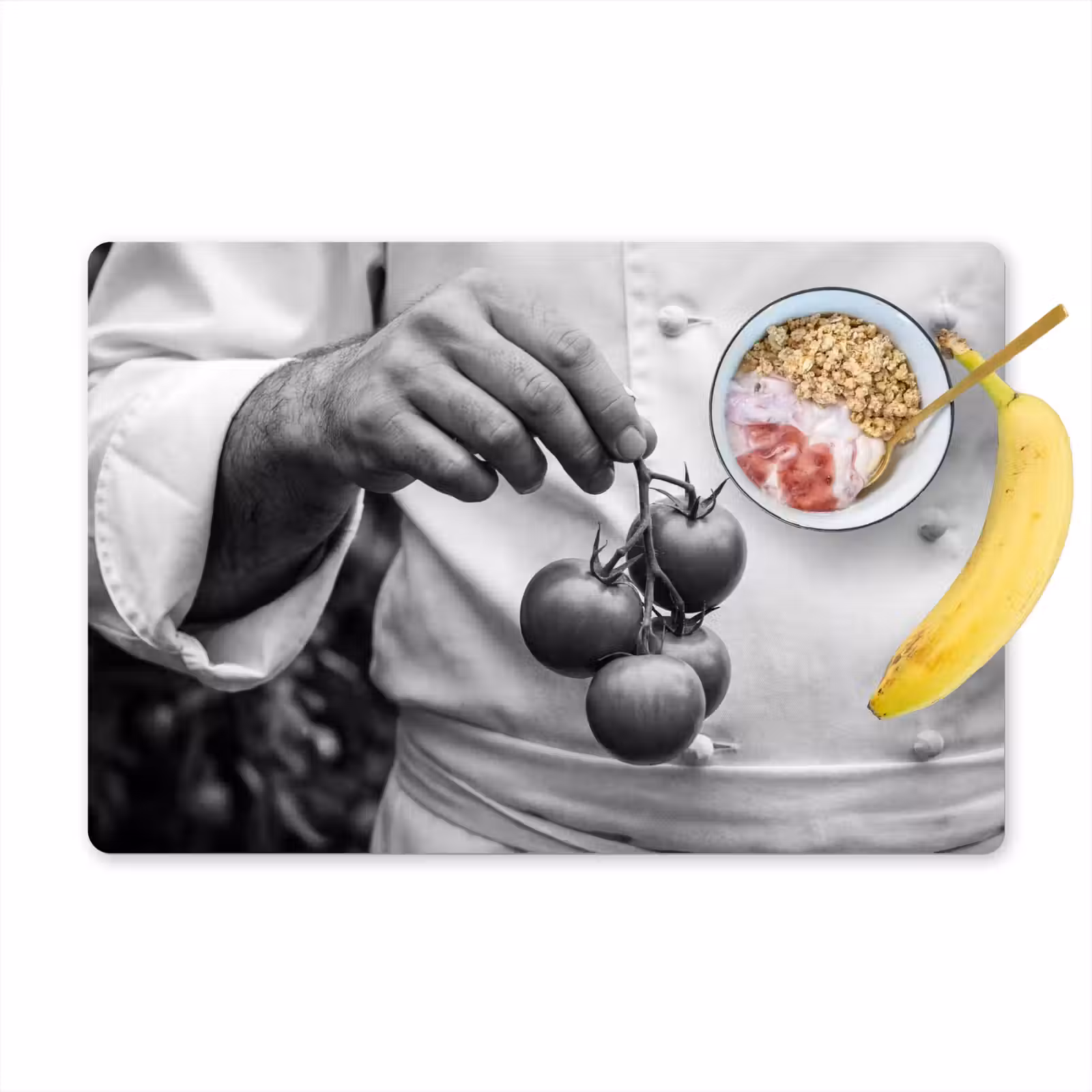 Placemat - 6 stuks - Tomaten - Chef - Zwart - Wit — 1