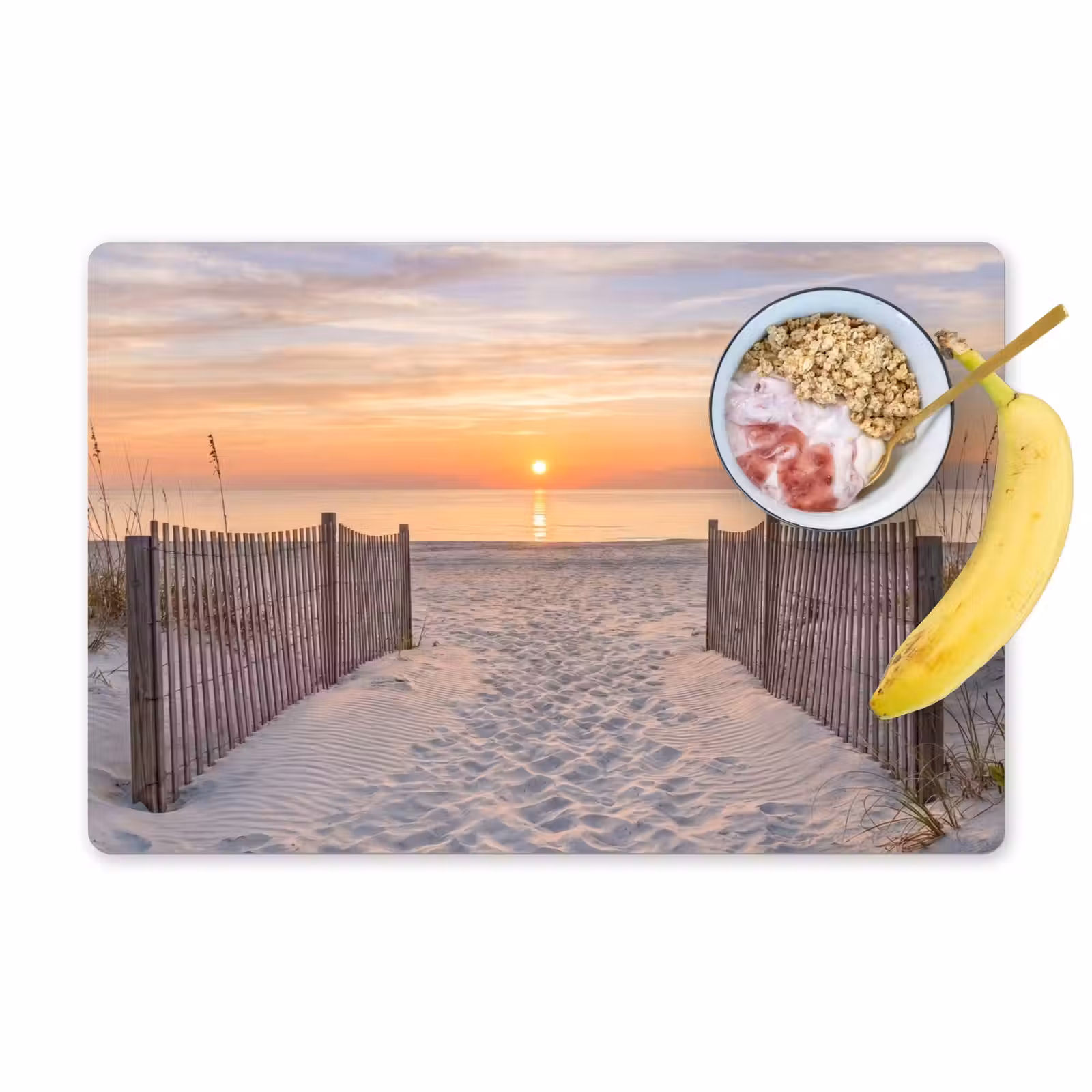 Placemat - 6 stuks - Zonsondergang - Strand - Zand — 1
