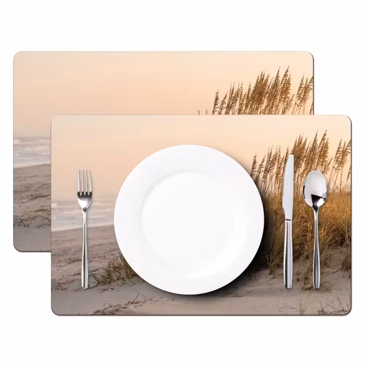 Placemat - 6 stuks - Duinlandschap - Zonsondergang - Strand — 2
