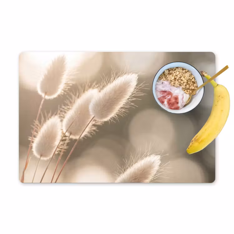 Placemat - 6 stuks - Hazestaartgras - Wit - Zonlicht — 1