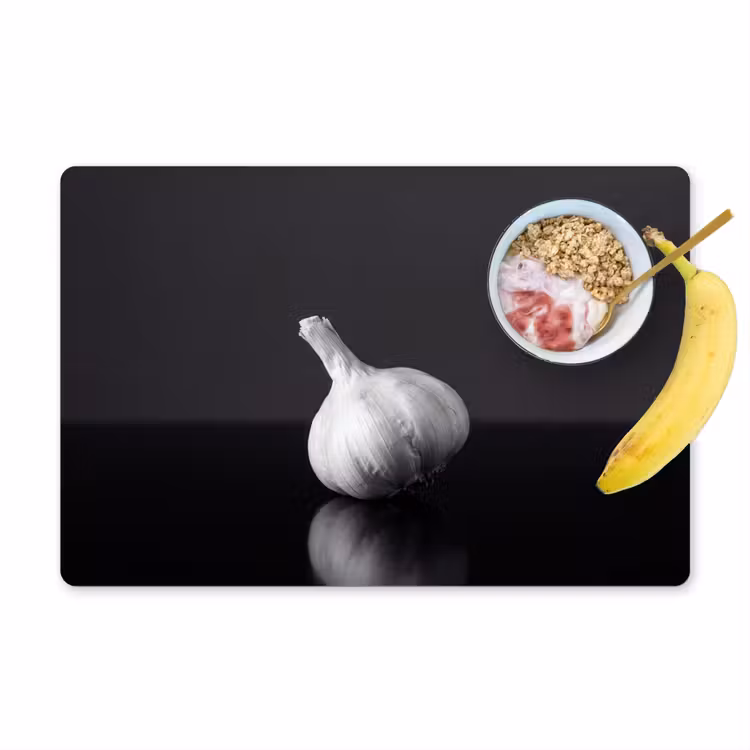 Placemat - 6 stuks - Knoflook - Zwart - Wit — 1